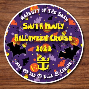 Halloween Family Cruise Magnet - Royal Caribbean - Carnival - Celebrity - Family Magnet | Cruise Door Decoration - 6.5 x 6.5