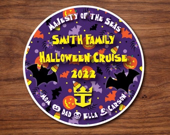 Halloween Family Cruise Magnet - Royal Caribbean - Carnival - Celebrity - Family Magnet | Cruise Door Decoration - 6.5 x 6.5