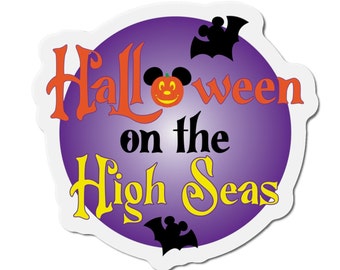 Halloween on the High Seas Spooky Bats Cruise Door Die-Cut Magnet