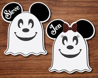 Ghost Mickey and Minnie Disney Cruise Door Magnet for Decorating