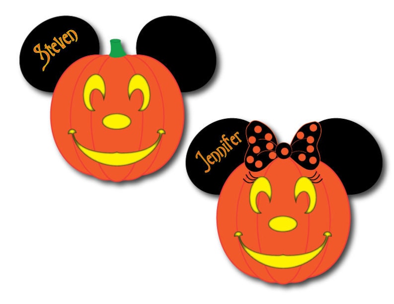 PERSONALIZED Disney Cruise Pumpkin Magnet Halloween Ghost Minnie Mickey Head. Handmade Halloween Disney Cruise Magnet