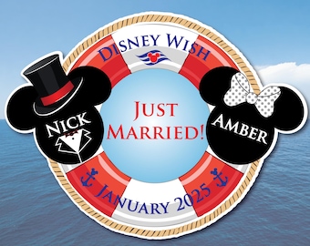 Disney Cruise Honeymoon & Anniversary Cruise Door Magnet | Personalized Travel Keepsake for Your Special Getaway