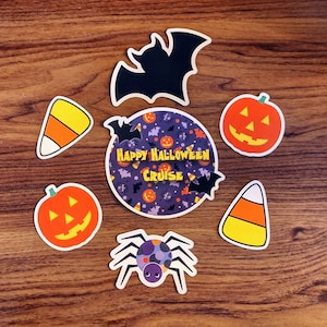 Happy Halloween Cruise Door Magnet 7-Piece Set for Decorating