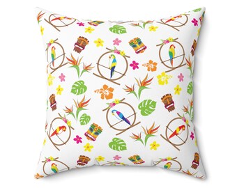 Enchanted Tiki Room Tropical Spun Polyester Square Pillow