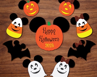 Halloween Disney Cruise Door Magnet Spooky Pack 9-Piece Magnet Decoration Set