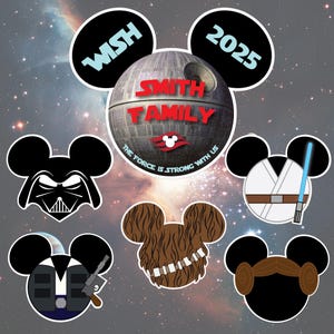 Star Wars Mickey Magnets | Personalized Disney Cruise Door Decor | Custom Magnets for Kids & Fans