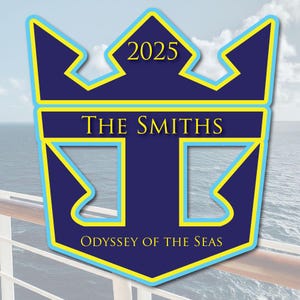 Royal Caribbean Magnet | Cruise Door Decor | Anchor Logo | Personalized
