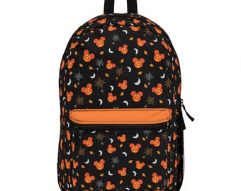 Halloween Disney Backpack Mickey Mouse Pumpkin Bats and Spiders