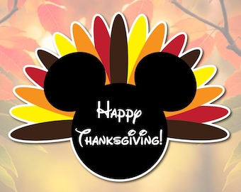 Thanksgiving Cruise Magnet | Mickey Turkey | Disney Door Decor | 9x6.5"