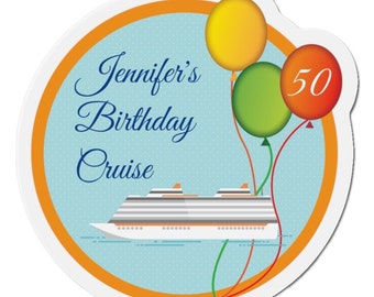 Birthday Cruise Magnet | Balloons & Decorations | Cabin Door Decor, 7x7