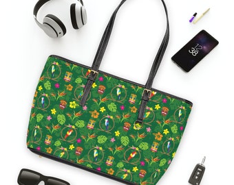 Enchanted Tiki Room Tropical PU Leather Shoulder Bag