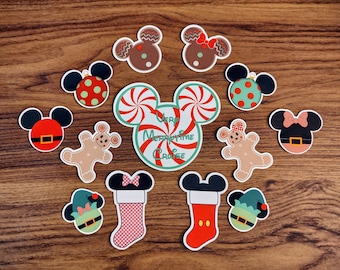 Very Merrytime Mickey Christmas Magnet Set for Disney Cruise - 13-Piece Decorating Set