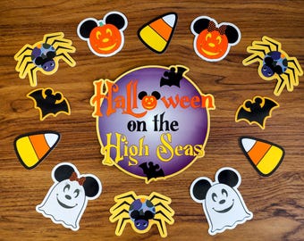 Spooky Cruise Door Magnet Set: Halloween Decorations - 13 Piece