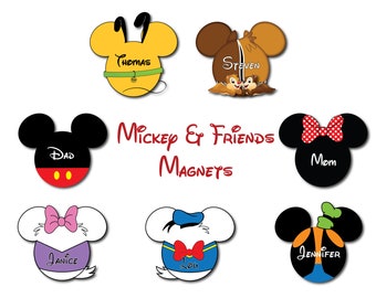 Cruise Door Magnets - Mickey Mouse and Friends - Donald Duck - Pluto - Goofy - Disney Inspired