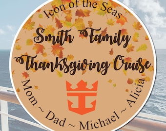 Thanksgiving Cruise Cabin Magnet: Fall Theme Holiday Door Decor (7.4")