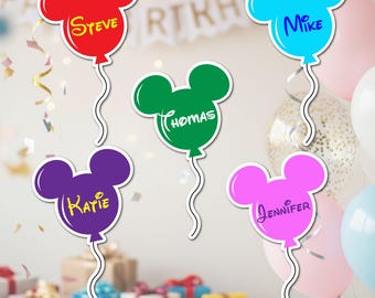 Personalized Mickey Balloons Cruise Door Magnet, Disney Vacation Decor