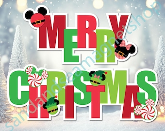 Merry Christmas Cruise! Magnet Set with Mickey & Friends | Cruise Door Decor
