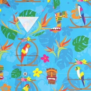 Men's Hawaiian Shirt AOP Blue Stretchy Comfort Enchanted Tiki Room Tropical image 7