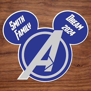 Avengers Mickey Cruise Magnet | Disney Door Decor | Personalized | 6 x 8