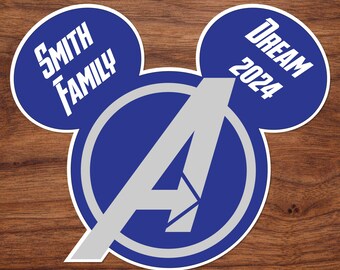 Avengers Mickey Cruise Magnet | Disney Door Decor | Personalized | 6 x 8