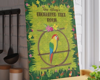 Enchanted Tiki Room Macaw Jose Glass Cutting Board