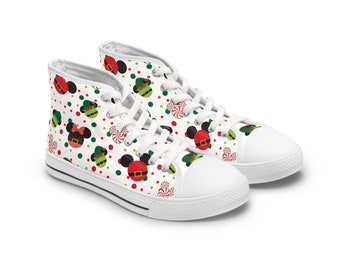 Christmas Santa Mickey Disney Inspired Women's High Top Sneakers