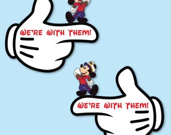 Disney Cruise Magnet - Mickey Hand Pointing Door Decor - We're With Them - 7x8 Travel Keepsake, Fun Disney Souvenir for Cruise Lovers
