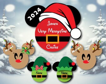 Christmas Cruise Magnets | Mickey Santa & Elves, Reindeer Disney Decor for Holiday Celebrations