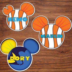 Finding Nemo Dory Marlin Mickey Magnet for Disney Cruise Door Decorating Fun