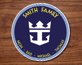 Personalized Cruise Door Magnet - Nautical Theme for Royal Caribbean or Carnival Cruises