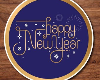 Happy New Year Cruise Door Magnet for Decorating Fun - 7.4 x 7.4 inches