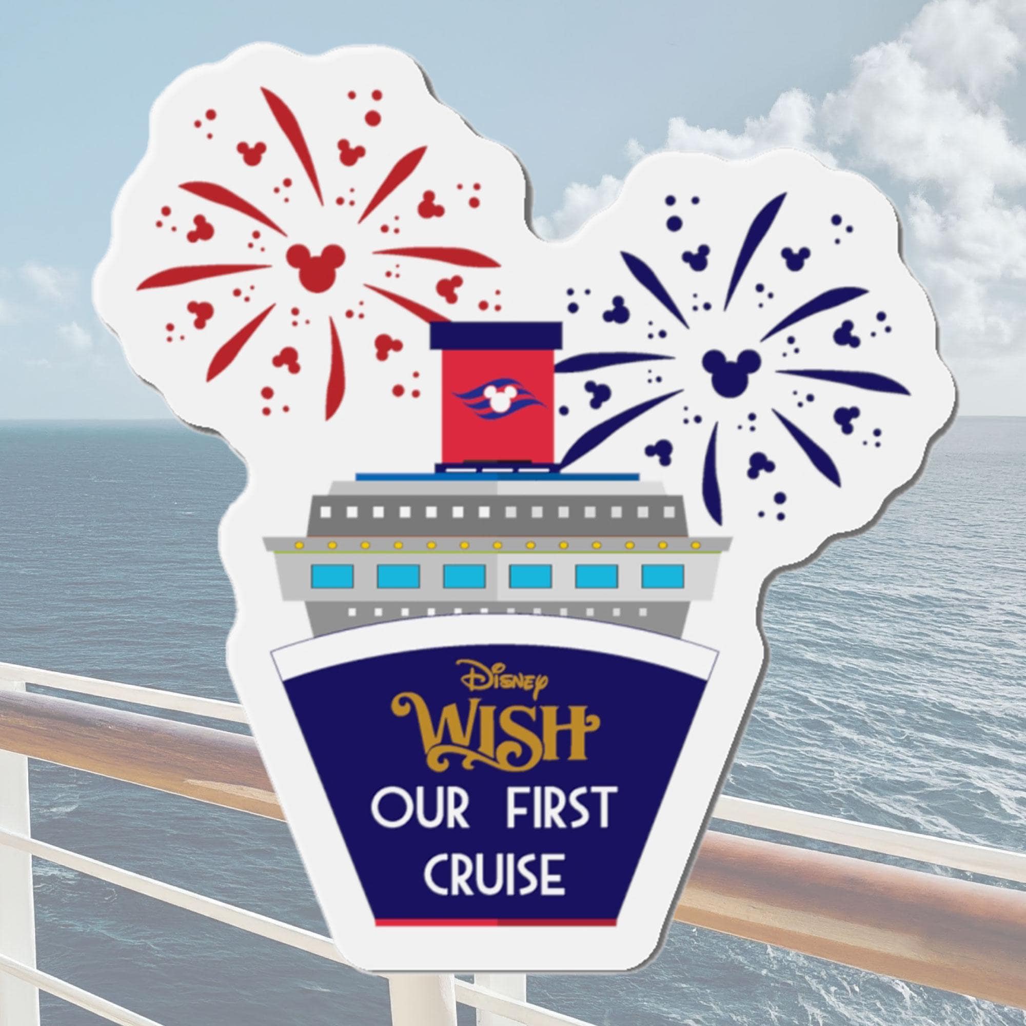 Disney Cruise Magnet with Fireworks & Ship | Perfect Vacation Decor for Your First Disney Trip!
