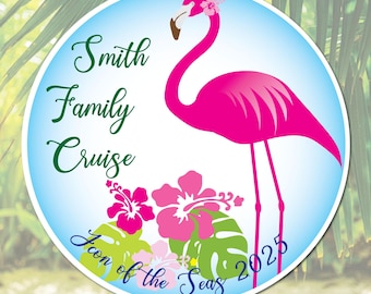 Flamingo Cruise Magnet | Tropical Vibes | Door Decor, 7.4"