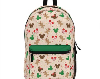 Christmas Mickey and Minnie Mouse Gingerbread and Cookies Disney Inspired AOP Backpack