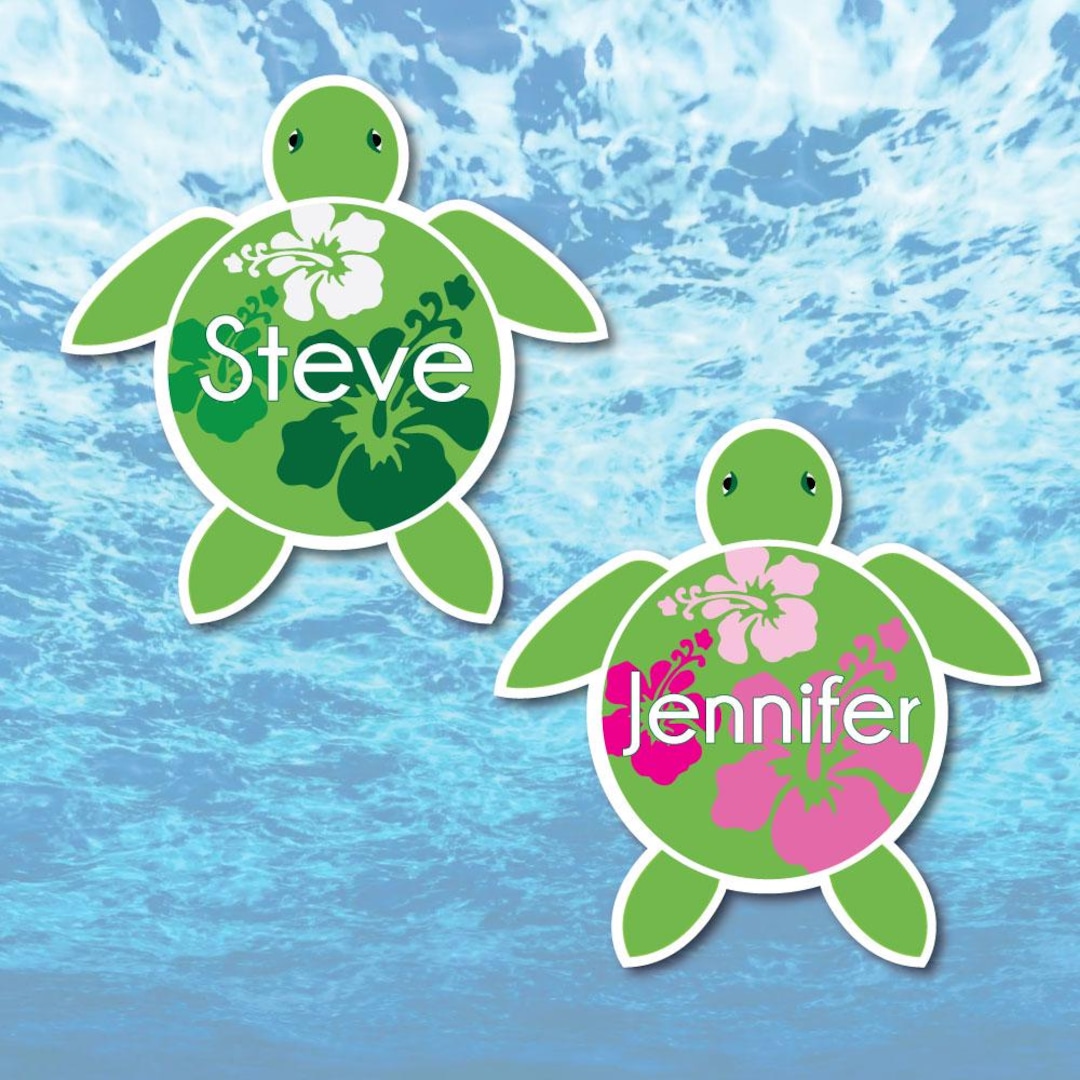 Personalized Sea Turtle Cruise Magnet: Tropical Hibiscus Shells for ...