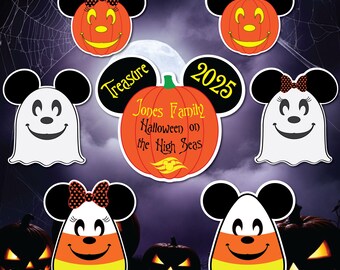 Personalized Disney Halloween Cruise Door Magnets | Mickey Pumpkin Decor