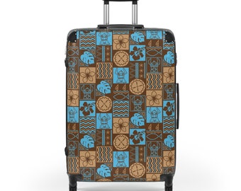 Mischief in Paradise: Stitch Tapa Print Suitcase for Disney Adventures