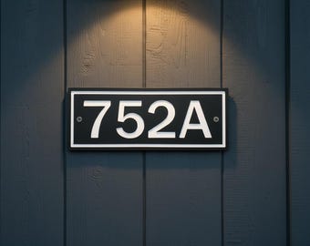 3-inch Font Custom House-Address Horizontal Sign: Weather-Resistant HDPE Plastic