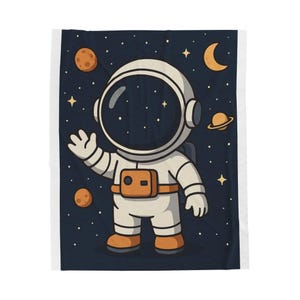 Adorable Astronaut Plush Blanket Cute Space Explorer Throw for Dreamy Nights