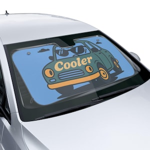 Cooler Retro Cartoon Car Sun Shade | Funny Vintage Car Windshield Cover | Cute Summer Parking Sunshade