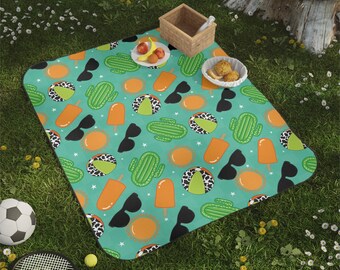 Western picknickdeken, picknickdeken koeienprint, zomerpicknickdeken, zomerbodembedekker, stranddeken, buitendeken, festivalblanco