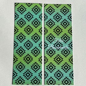 Green and Blue Tribal Print Bookmark, Tribal print bookmark, green bookmark, western bookmark, blue bookmark, southwestern bookmark, cowboy