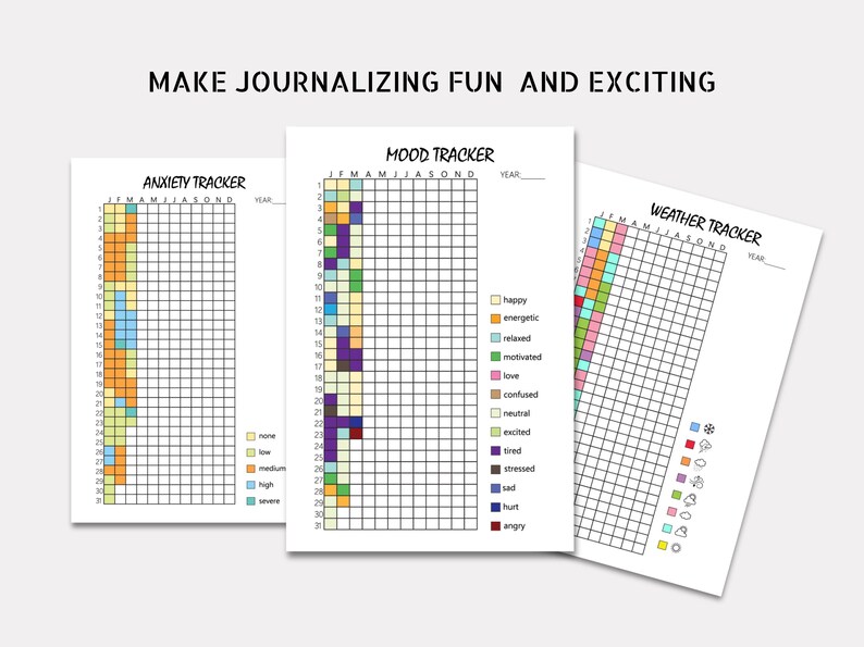 Tracker Grid Layout Pixel Daily Tracker Bundle: Journal Pages (digital Download) - Etsy