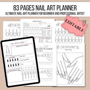 Planificador de prácticas de manicura: Guía técnica de 83 páginas (Plantilla editable de Canva)