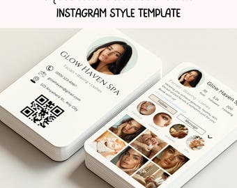 Plantilla de tarjeta de presentación para esteticista: estilo Instagram (descarga digital)