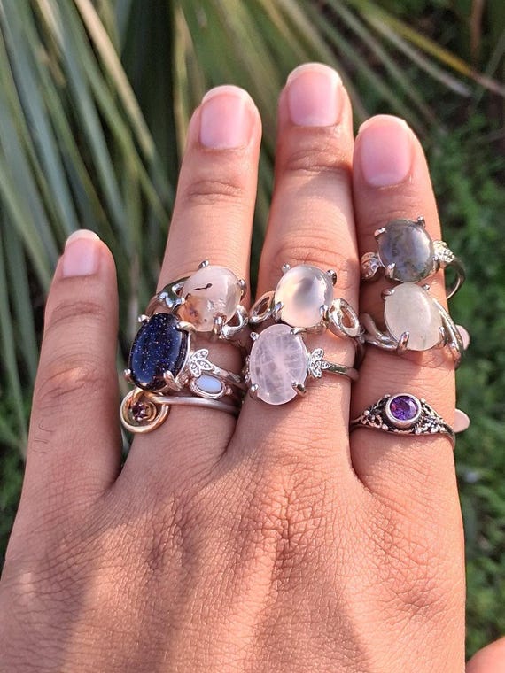 Bundle GemStone Crystal Quartz Styled Statement R… - image 2