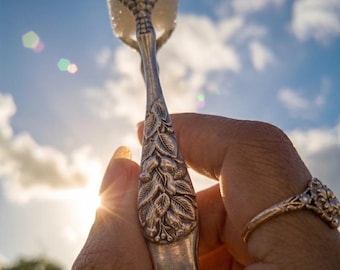 Exquisite Vintage Sterling Silver Plated Sugar Cube Tong | Intricate Design Resembling Chicken Feet | Floral Motif