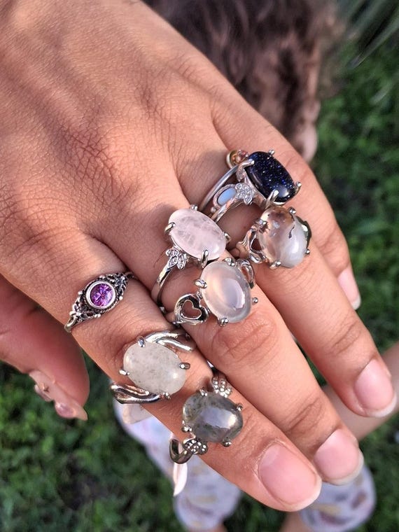 Bundle GemStone Crystal Quartz Styled Statement R… - image 9