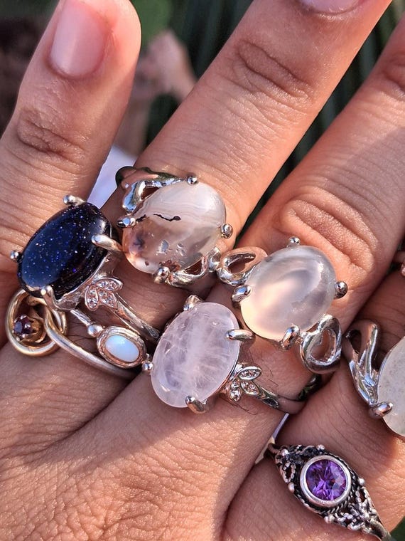 Bundle GemStone Crystal Quartz Styled Statement R… - image 5