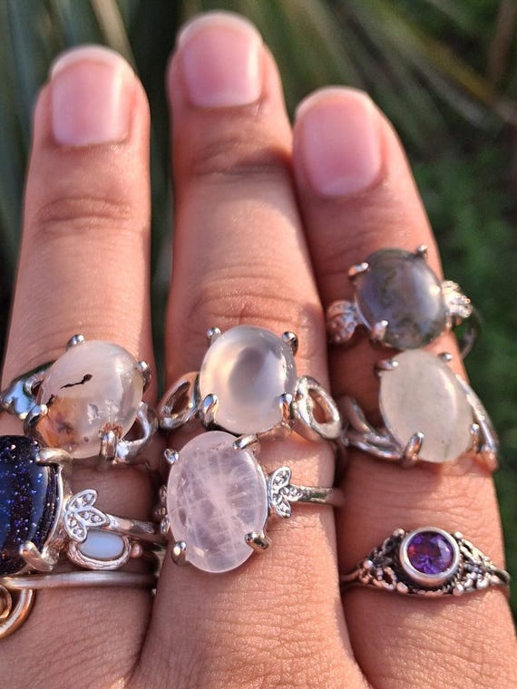 Bundle GemStone Crystal Quartz Styled Statement R… - image 3